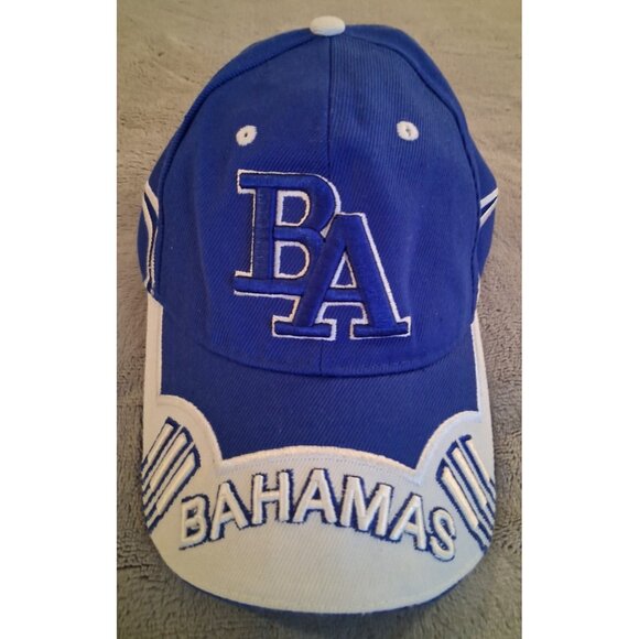 BA Bahamas Embroidered Trucker Baseball Hat Blue Silver Dorsett Tees - Picture 2 of 5